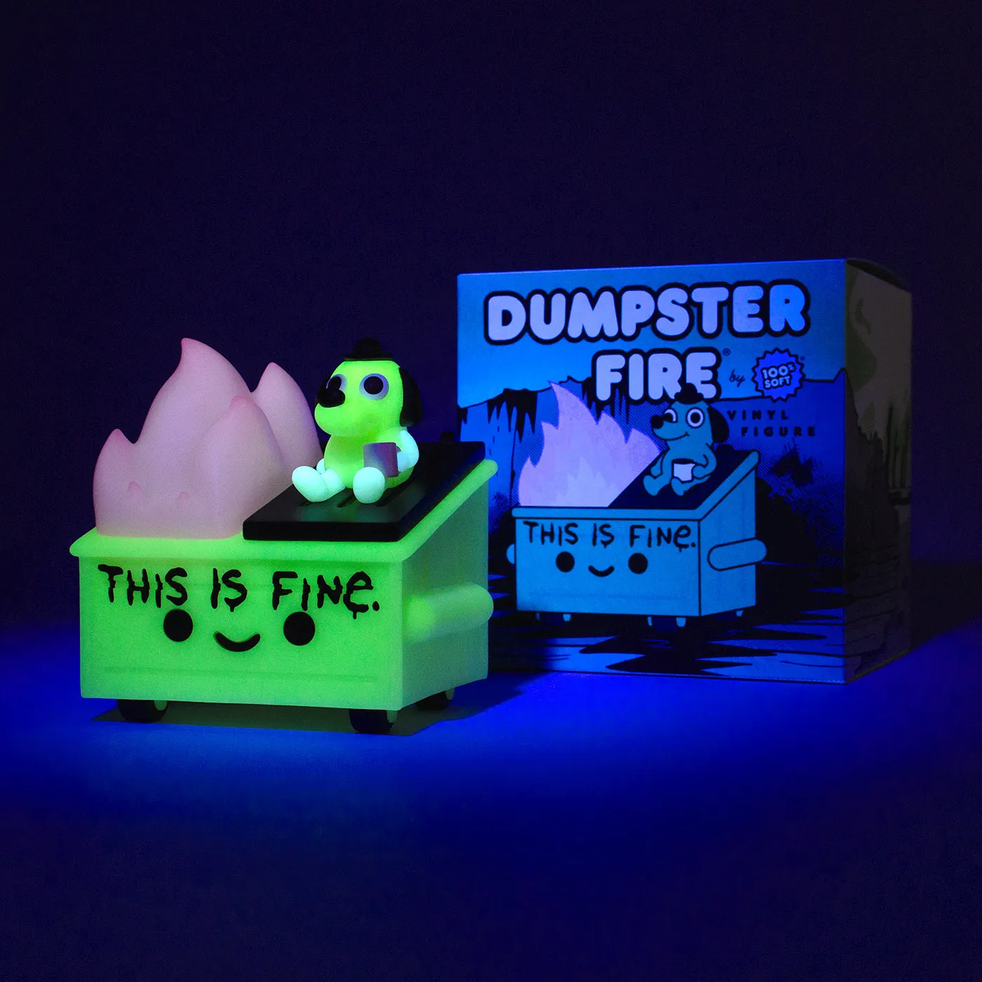 100% Soft - Dumpster Fire (Glow In The Dark Edition) Vinyl Figure (91057) LOW STOCK
