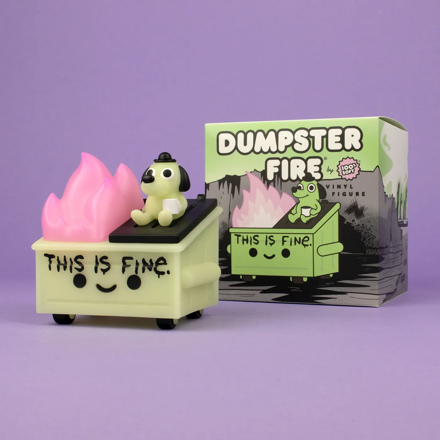 100% Soft - Dumpster Fire (Glow In The Dark Edition) Vinyl Figure (91057) LOW STOCK