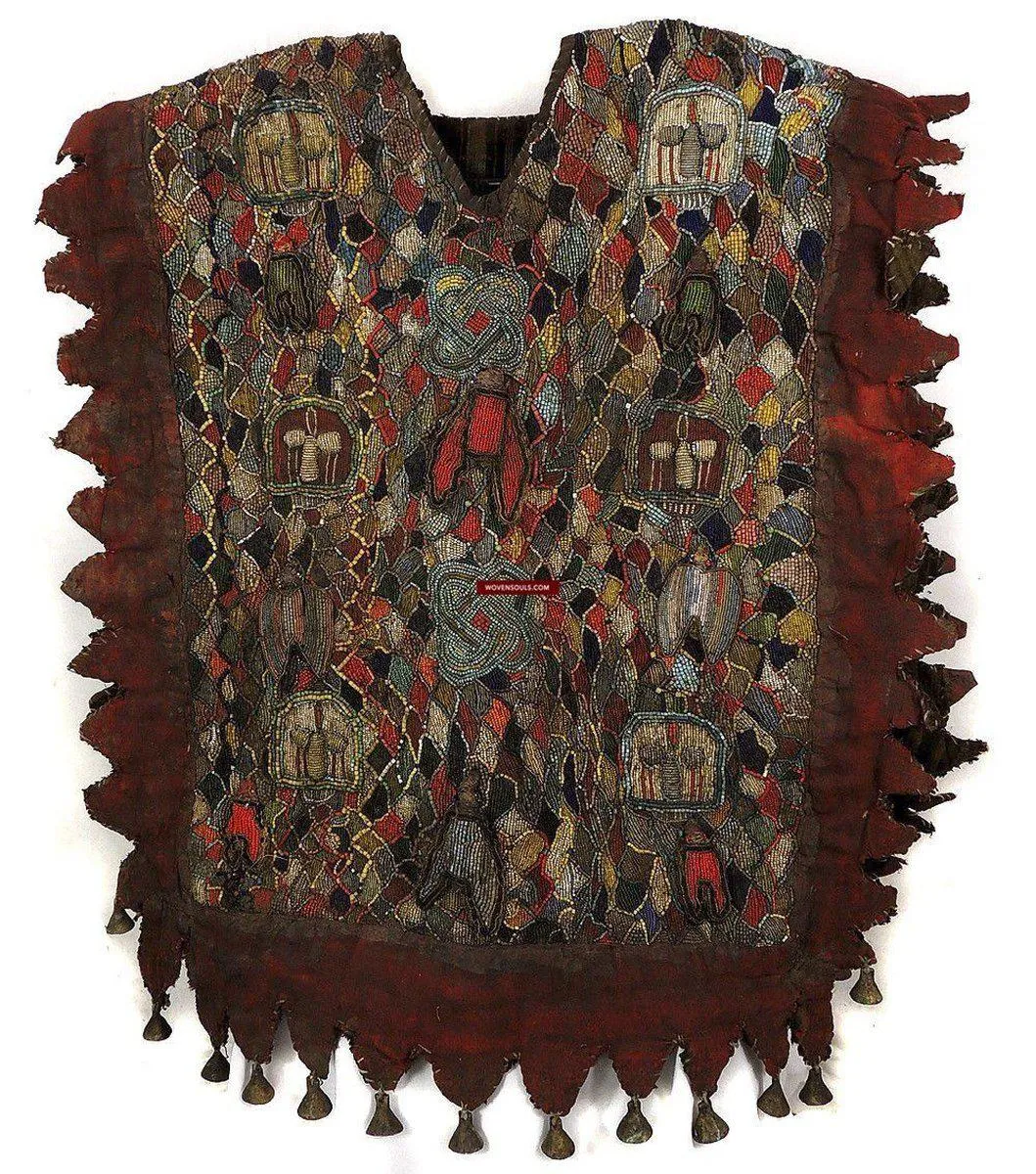 1239 SOLD Antique Beaded Yoruba Shango Priest Ceremonial Tunic Masterpiece