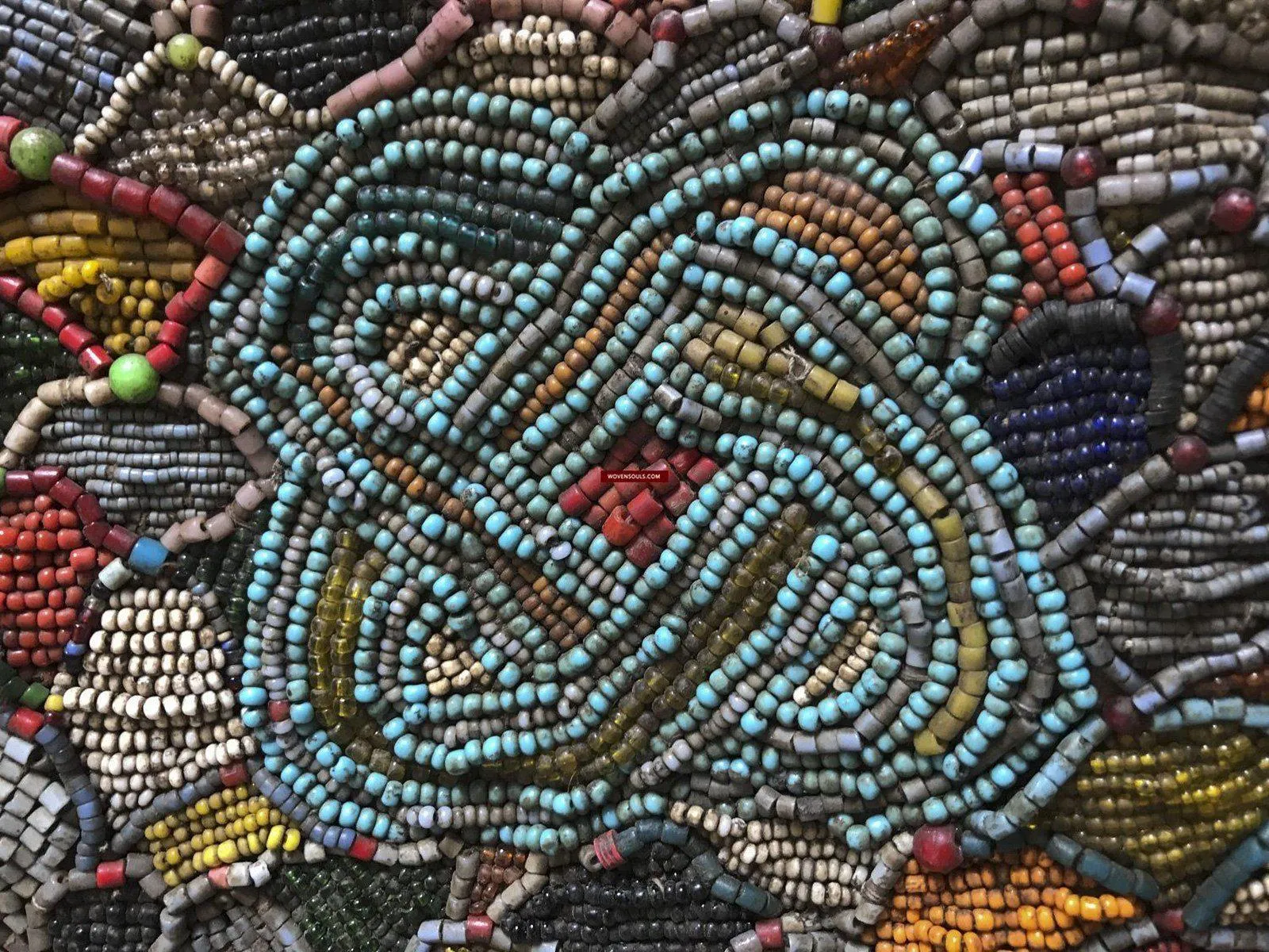 1239 SOLD Antique Beaded Yoruba Shango Priest Ceremonial Tunic Masterpiece