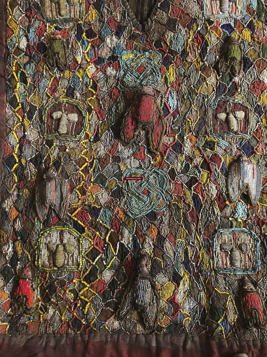 1239 SOLD Antique Beaded Yoruba Shango Priest Ceremonial Tunic Masterpiece