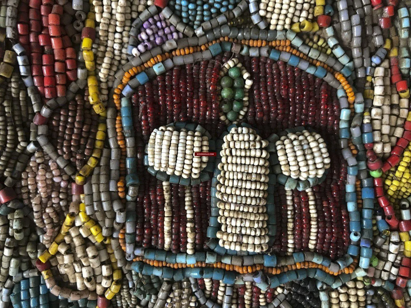 1239 SOLD Antique Beaded Yoruba Shango Priest Ceremonial Tunic Masterpiece