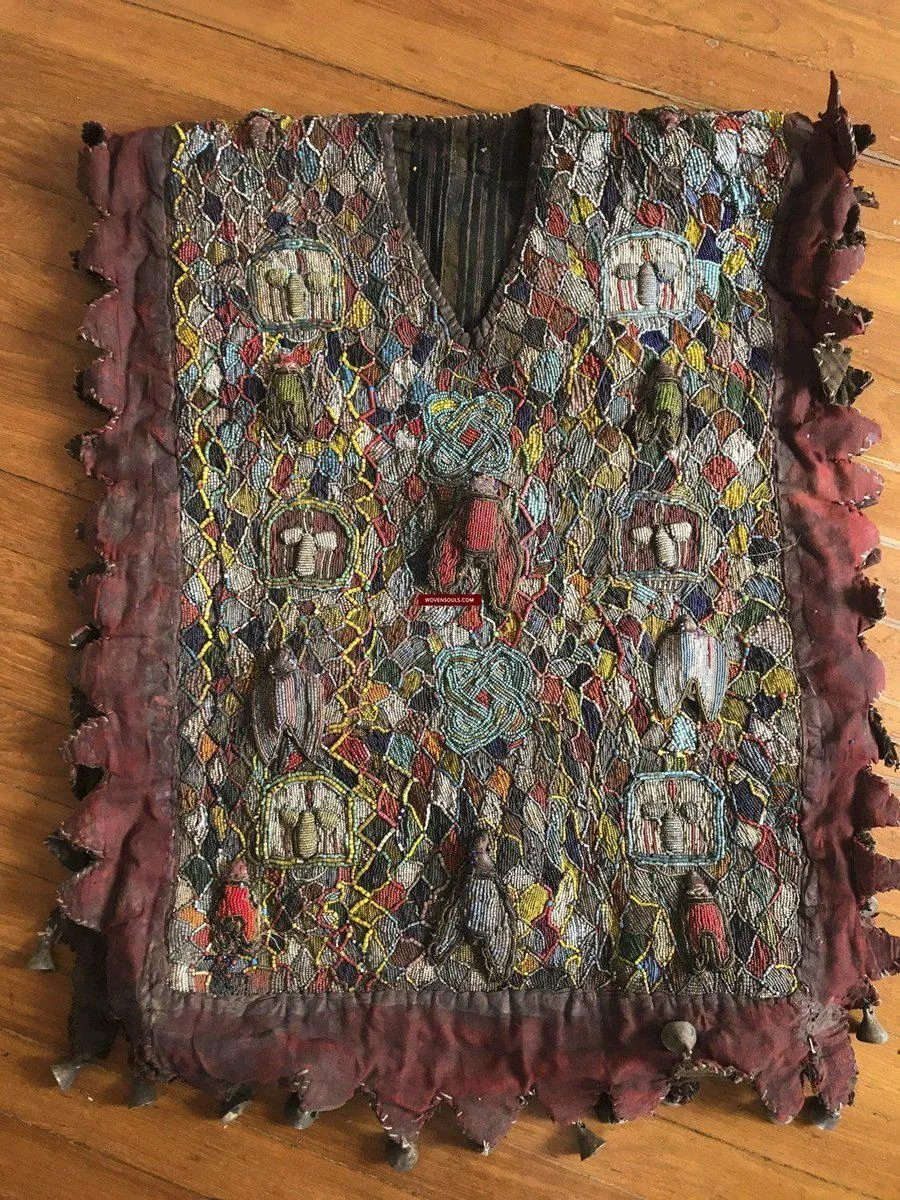 1239 SOLD Antique Beaded Yoruba Shango Priest Ceremonial Tunic Masterpiece