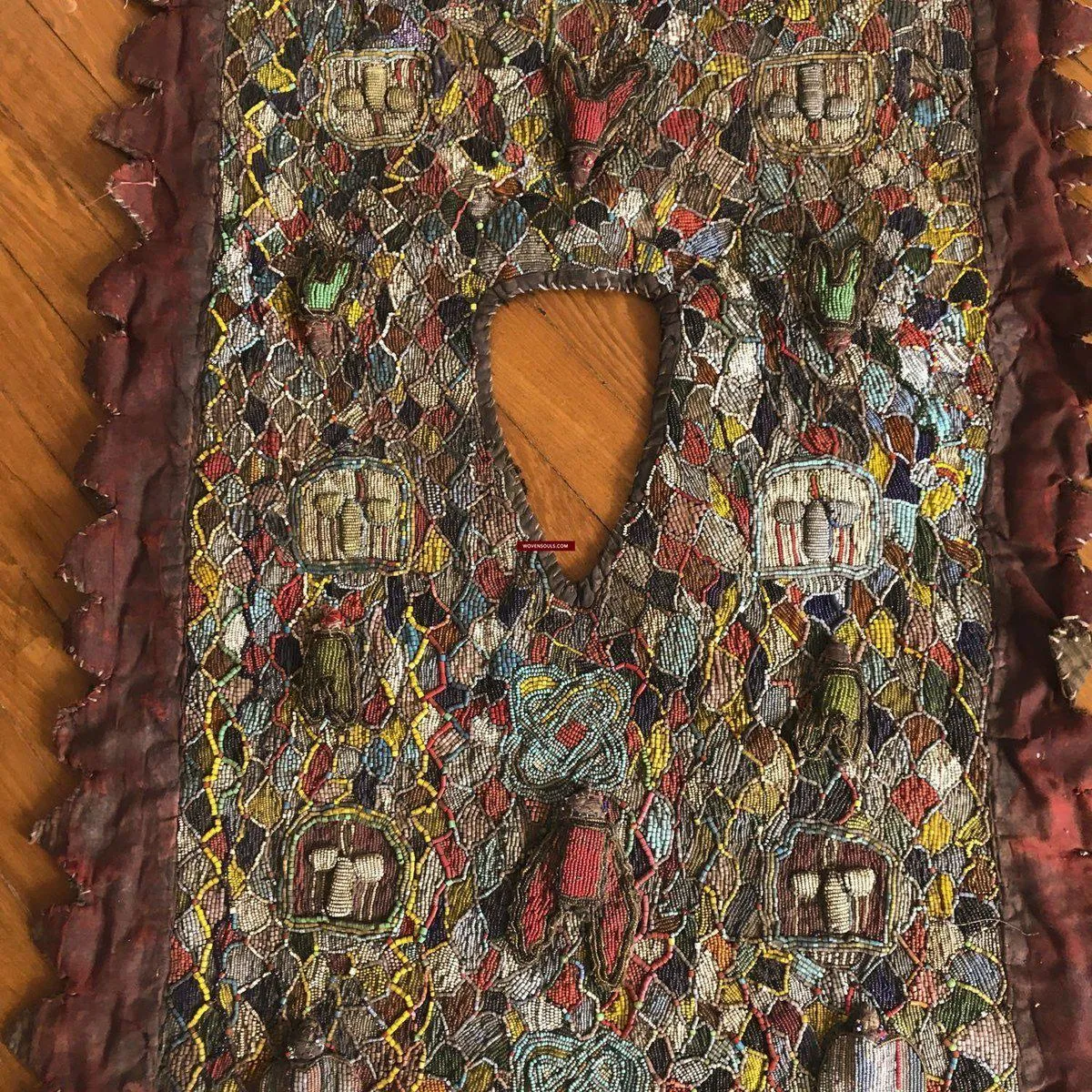 1239 SOLD Antique Beaded Yoruba Shango Priest Ceremonial Tunic Masterpiece