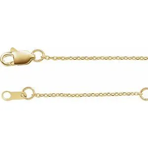14K White 1 mm Adjustable Diamond-Cut Cable 6 1/2-7 1/2" Chain