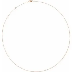 14K White 1 mm Adjustable Diamond-Cut Cable 6 1/2-7 1/2" Chain