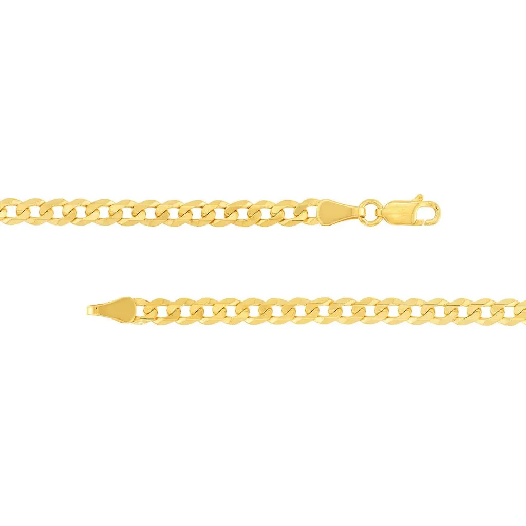 14K Yellow Gold 4.9mm Curb Bracelet