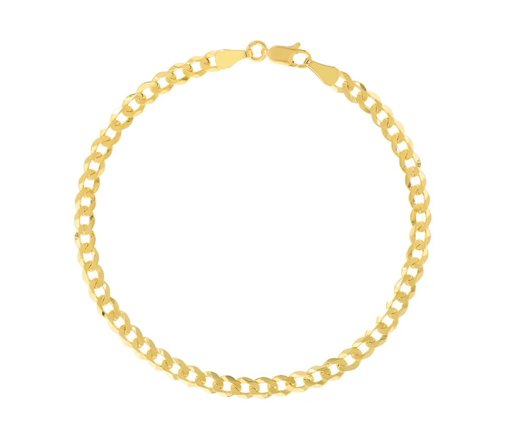14K Yellow Gold 4.9mm Curb Bracelet