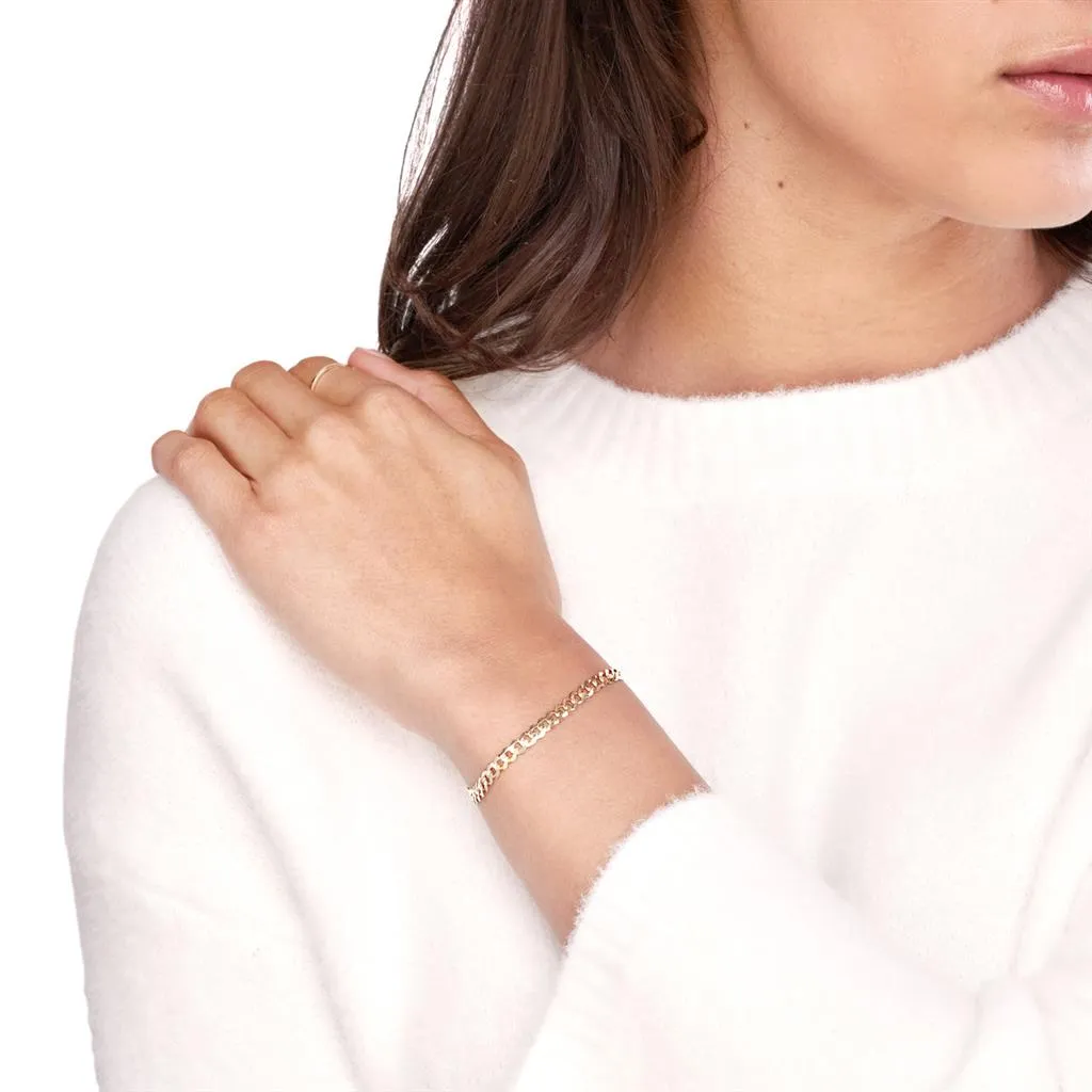 14K Yellow Gold 4.9mm Curb Bracelet