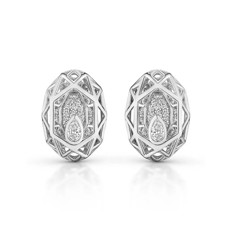 18k Estelar White Gold Earring With 0.44 Cts Vs-Gh Diamonds