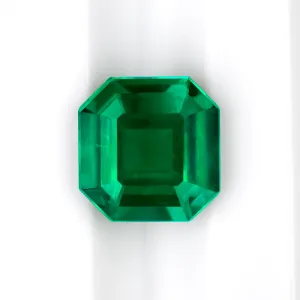 2.57ct CERTIFIED COLOMBIAN EMERALD MINOR OIL ASSCHER CUT NATURAL LOOSE GEMSTONE