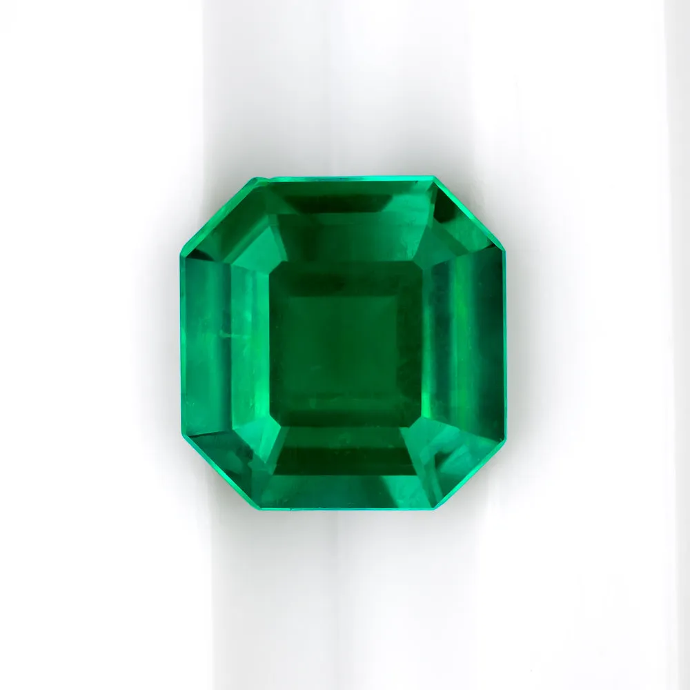 2.57ct CERTIFIED COLOMBIAN EMERALD MINOR OIL ASSCHER CUT NATURAL LOOSE GEMSTONE