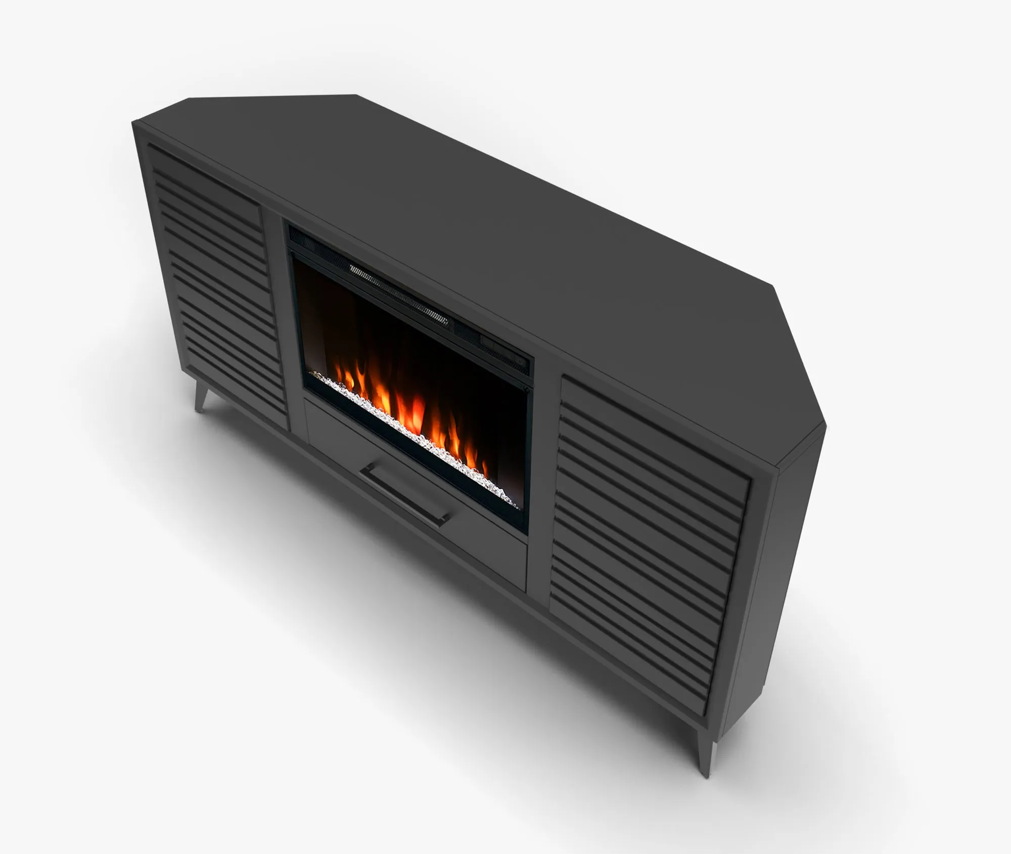 64" Malibu Fireplace Corner TV Stand
