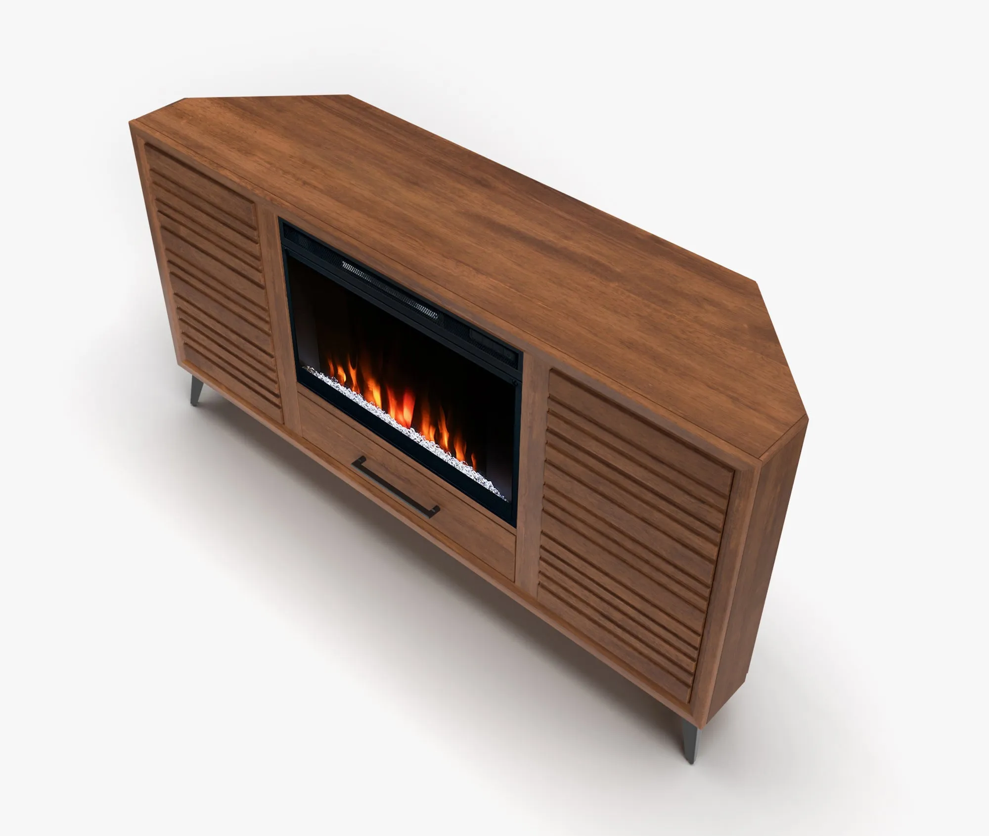 64" Malibu Fireplace Corner TV Stand