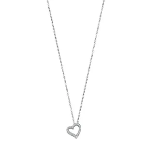 9ct White Gold 0.13ct Diamond Heart Necklace