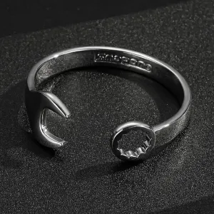 9mm Silver Spanner Wrench Bangle Adjustable