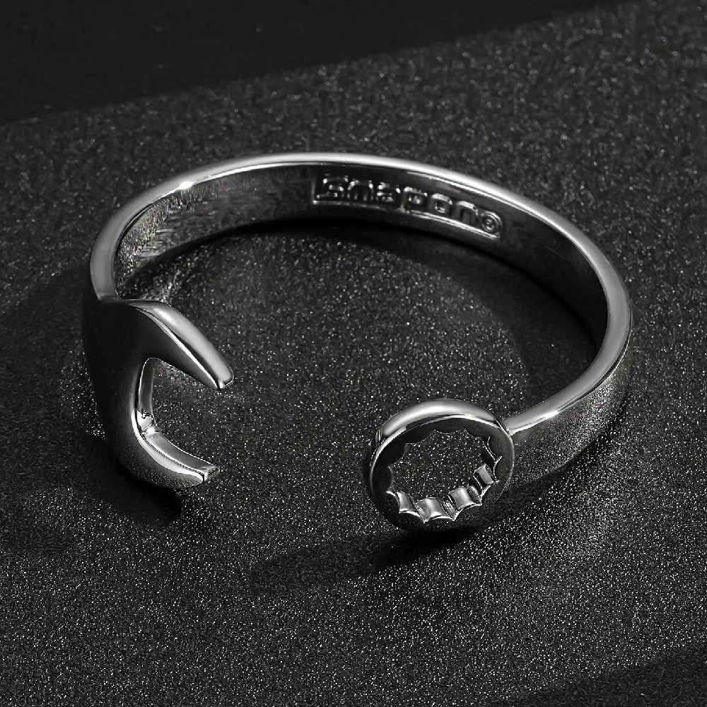9mm Silver Spanner Wrench Bangle Adjustable