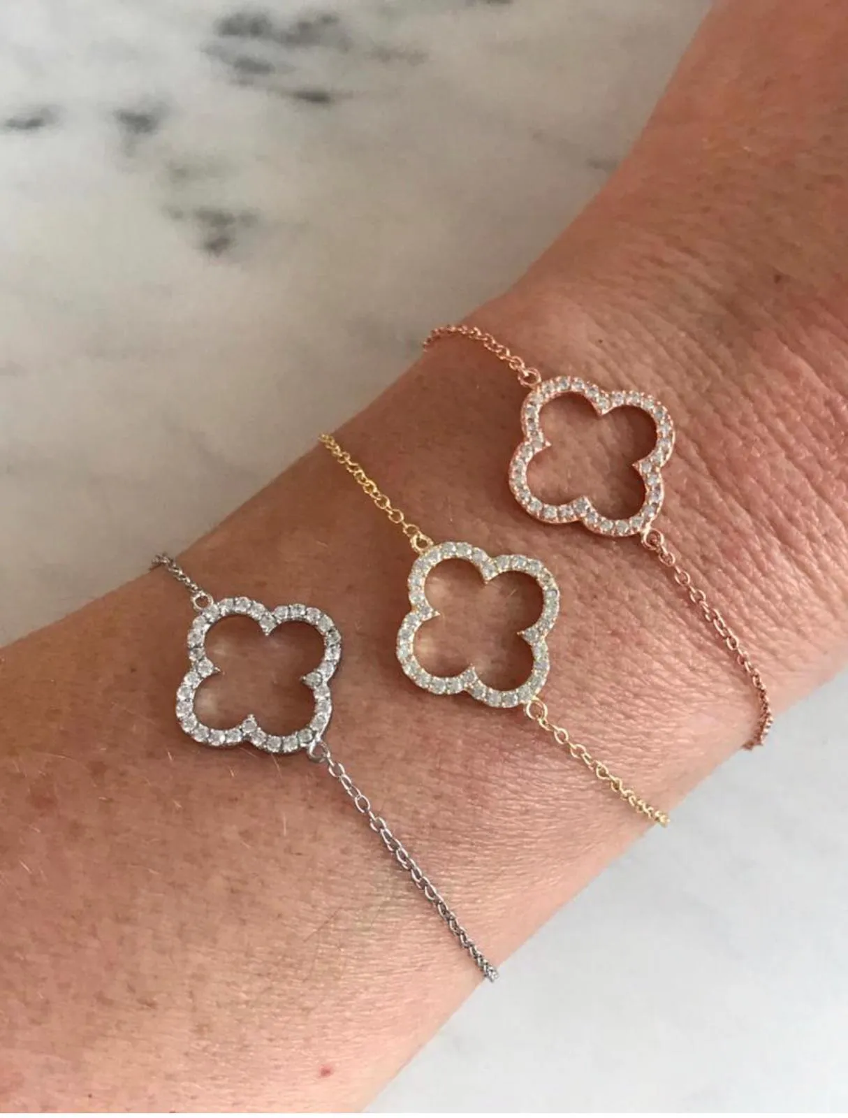 BK-63/S - Chain and Clover Bracelet
