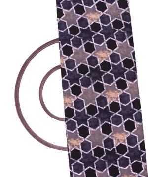 Black Colour Geometric Print Crepe Fabric