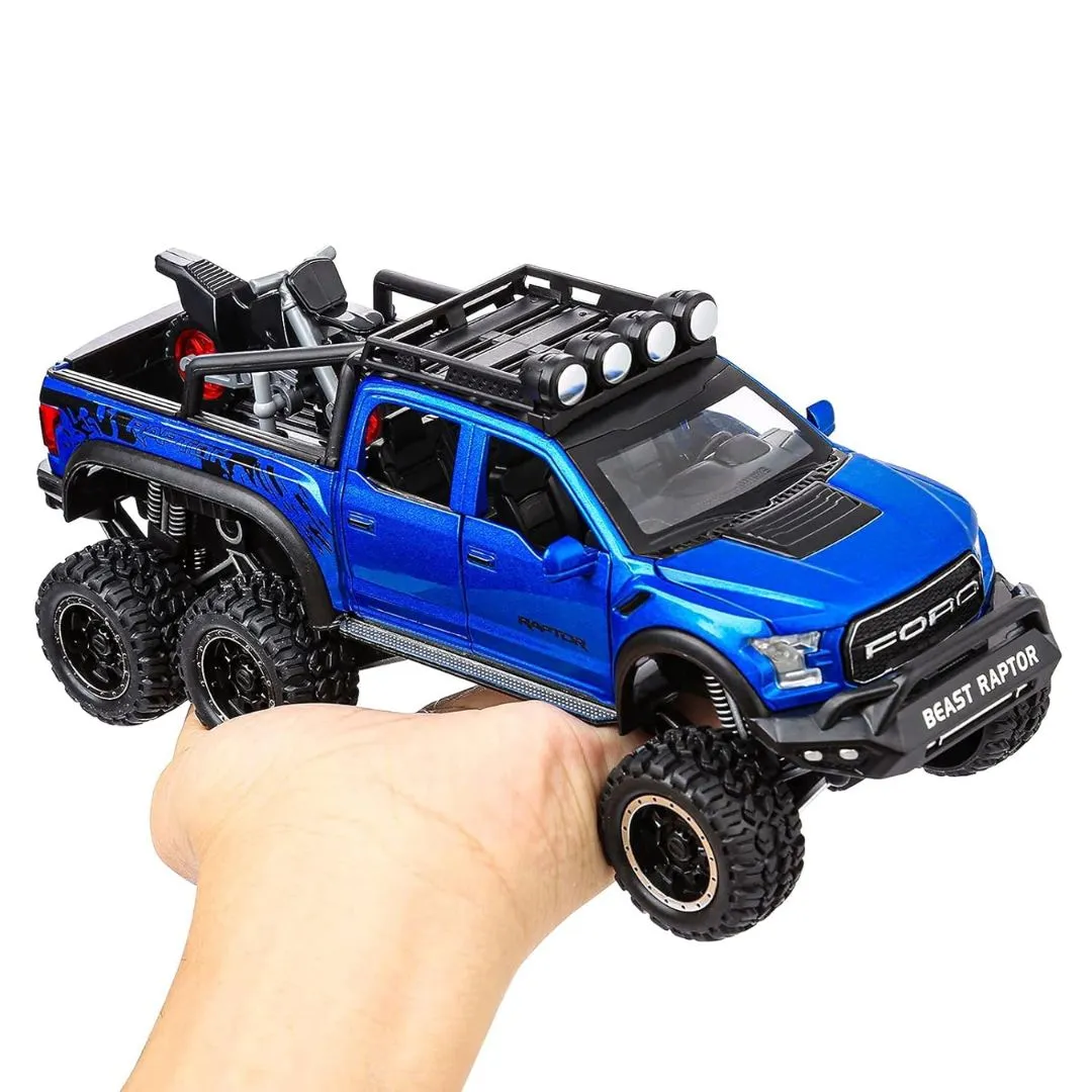Blue 1:28 Scale Die-Cast Metal Pick-Up Truck