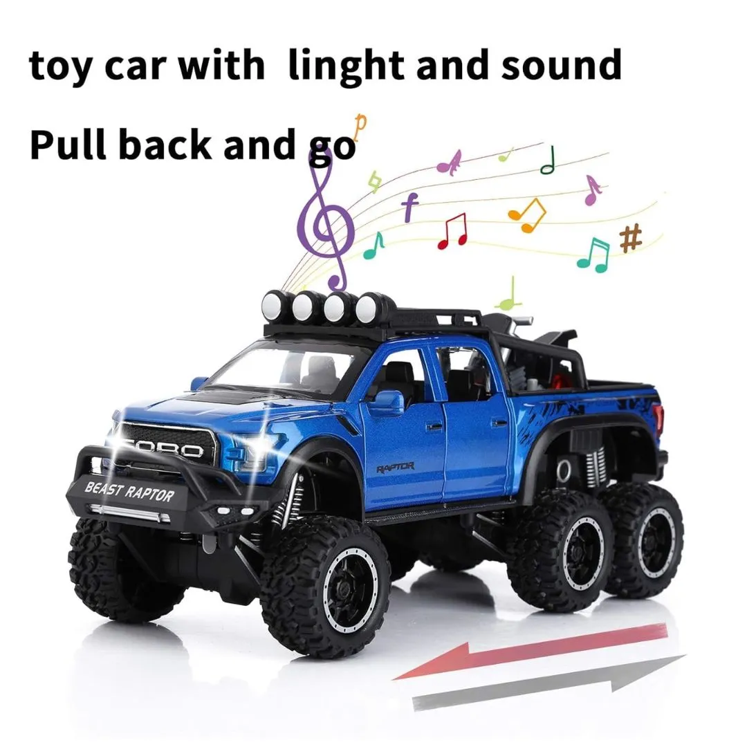 Blue 1:28 Scale Die-Cast Metal Pick-Up Truck