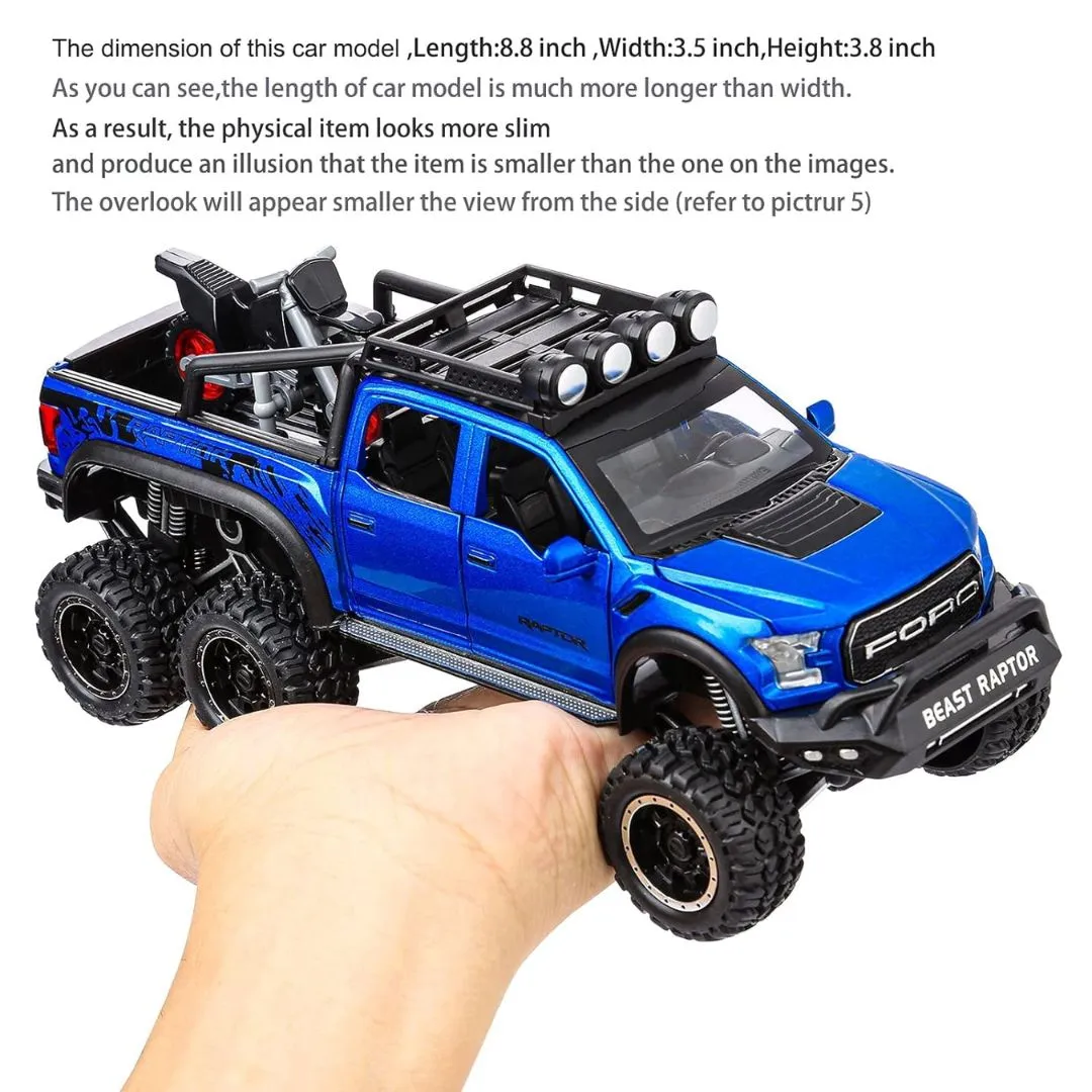 Blue 1:28 Scale Die-Cast Metal Pick-Up Truck