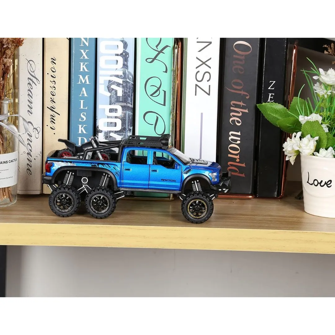 Blue 1:28 Scale Die-Cast Metal Pick-Up Truck
