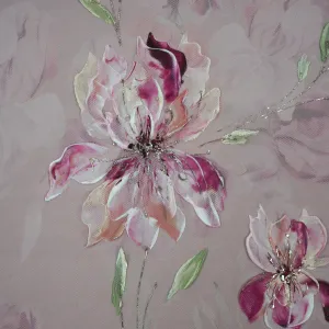 Blush Petals Florals Pink Printed Silk Organza Fabric