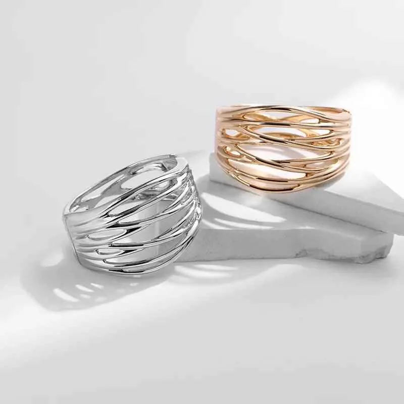 Bracelets Charm Jewelry - Hollow Wide Bangle - Irregular Metal - B0527