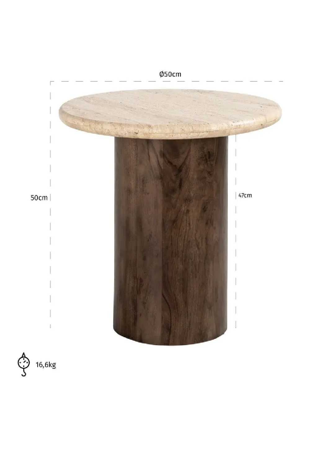 Brown Mango Wood End Table | OROA Douglas