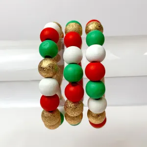 Coming To Town Set of 3 Stretchy Beaded Multicolored Bracelets