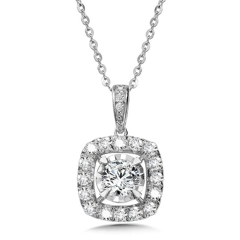 CUSHION-SHAPED, DIAMOND STAR, HEAVENLY HALO PENDANT