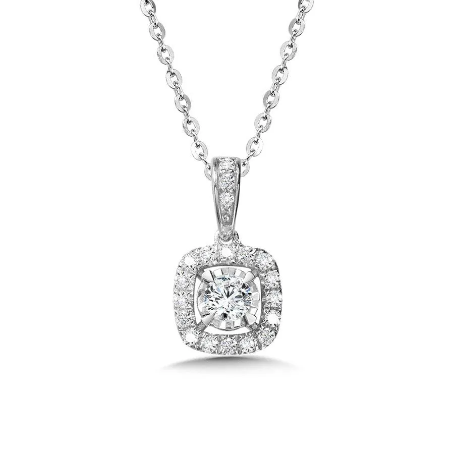 CUSHION-SHAPED, DIAMOND STAR, HEAVENLY HALO PENDANT
