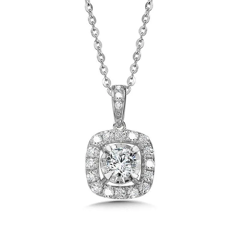 CUSHION-SHAPED, DIAMOND STAR, HEAVENLY HALO PENDANT