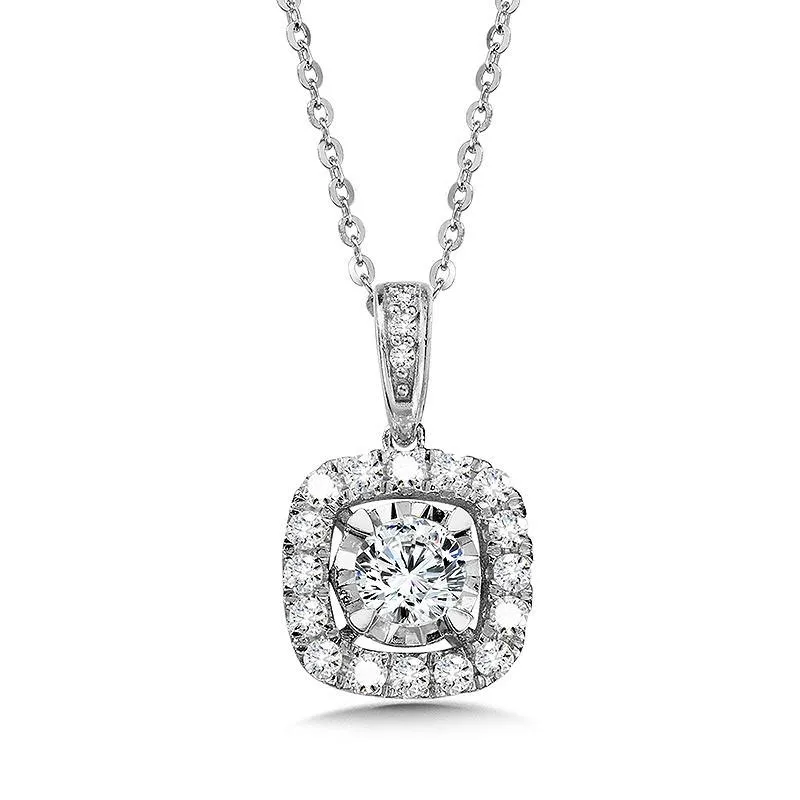 CUSHION-SHAPED, DIAMOND STAR, HEAVENLY HALO PENDANT