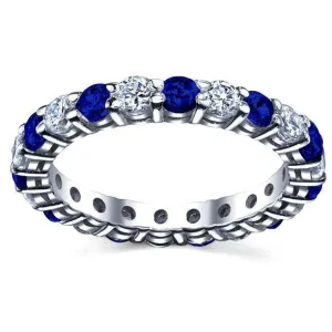 Diamond and Sapphire Eternity Ring 2.00cttw