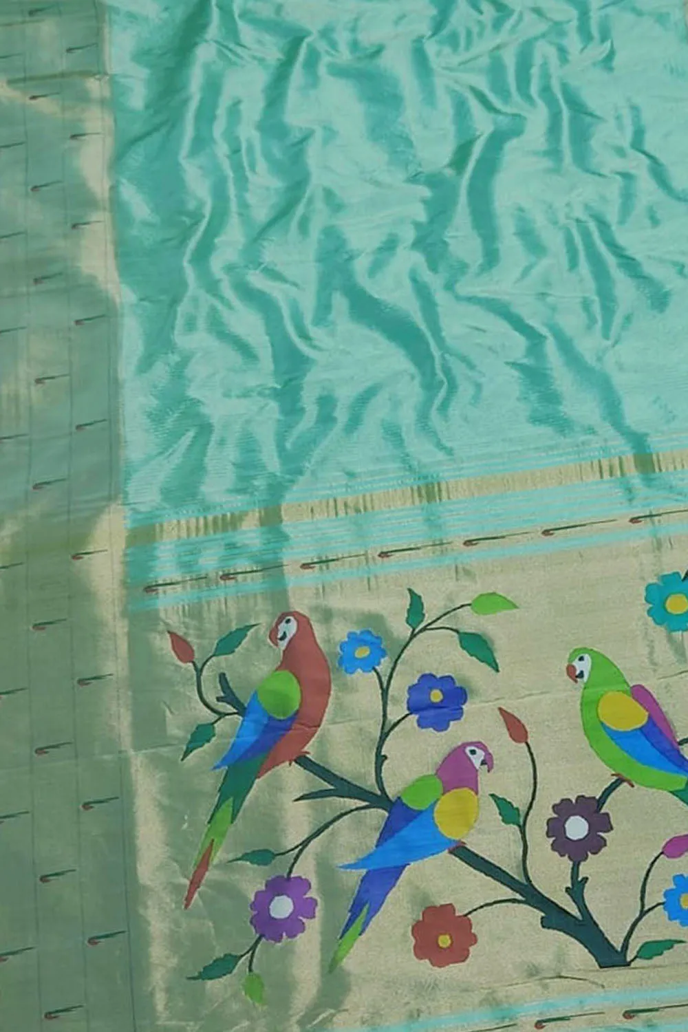 Elegant Blue Silk Paithani Saree with Muniya Border