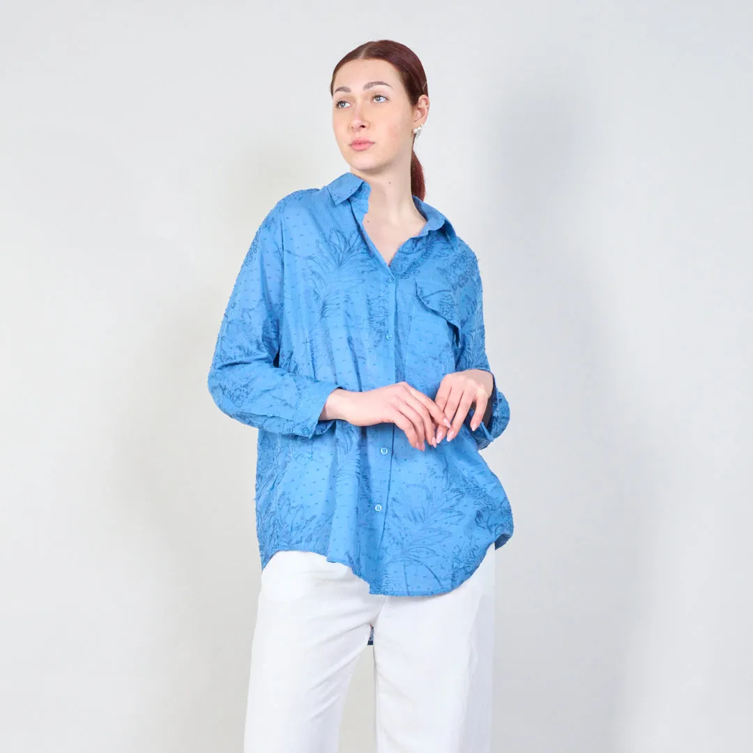 Elegant embroidered shirt with rolled-up sleeves wholesale