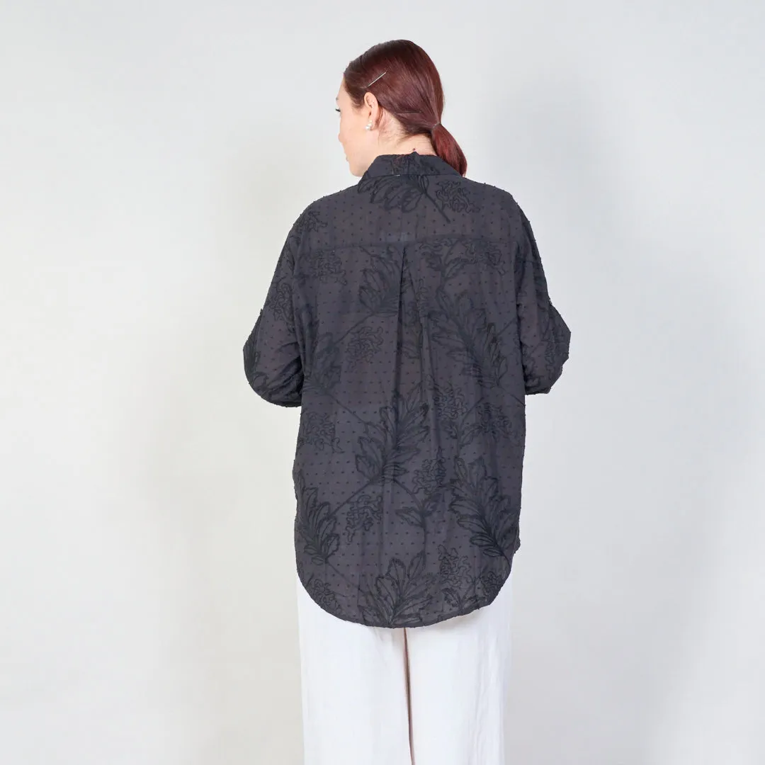 Elegant embroidered shirt with rolled-up sleeves wholesale