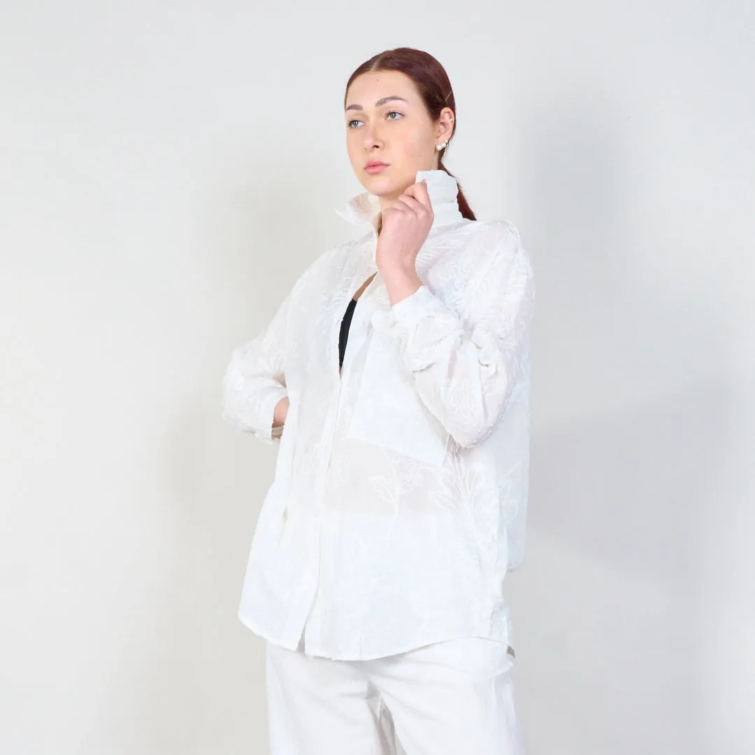 Elegant embroidered shirt with rolled-up sleeves wholesale
