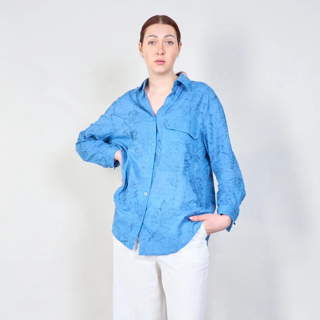 Elegant embroidered shirt with rolled-up sleeves wholesale
