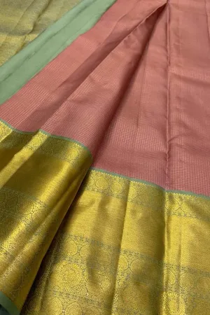 Elegant Pink Kanjeevaram Silk Saree: Timeless Beauty