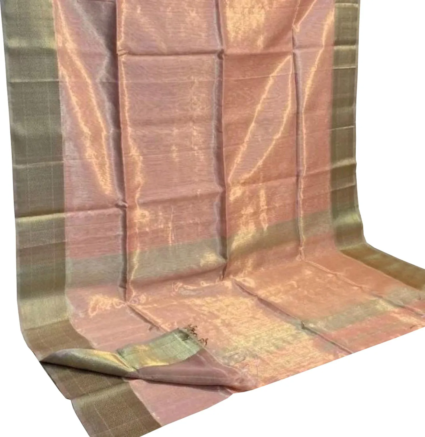 Elegant Pink Maheshwari Tissue Silk Saree