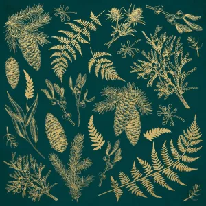 Emerald Eve Scrapbook Paper 12" x 12" Double Sided - Emerald Leaves