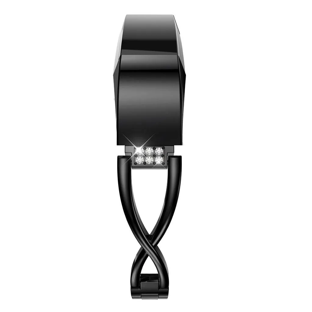 Fitbit Alta X-shape diamond décor alloy watchband - Black