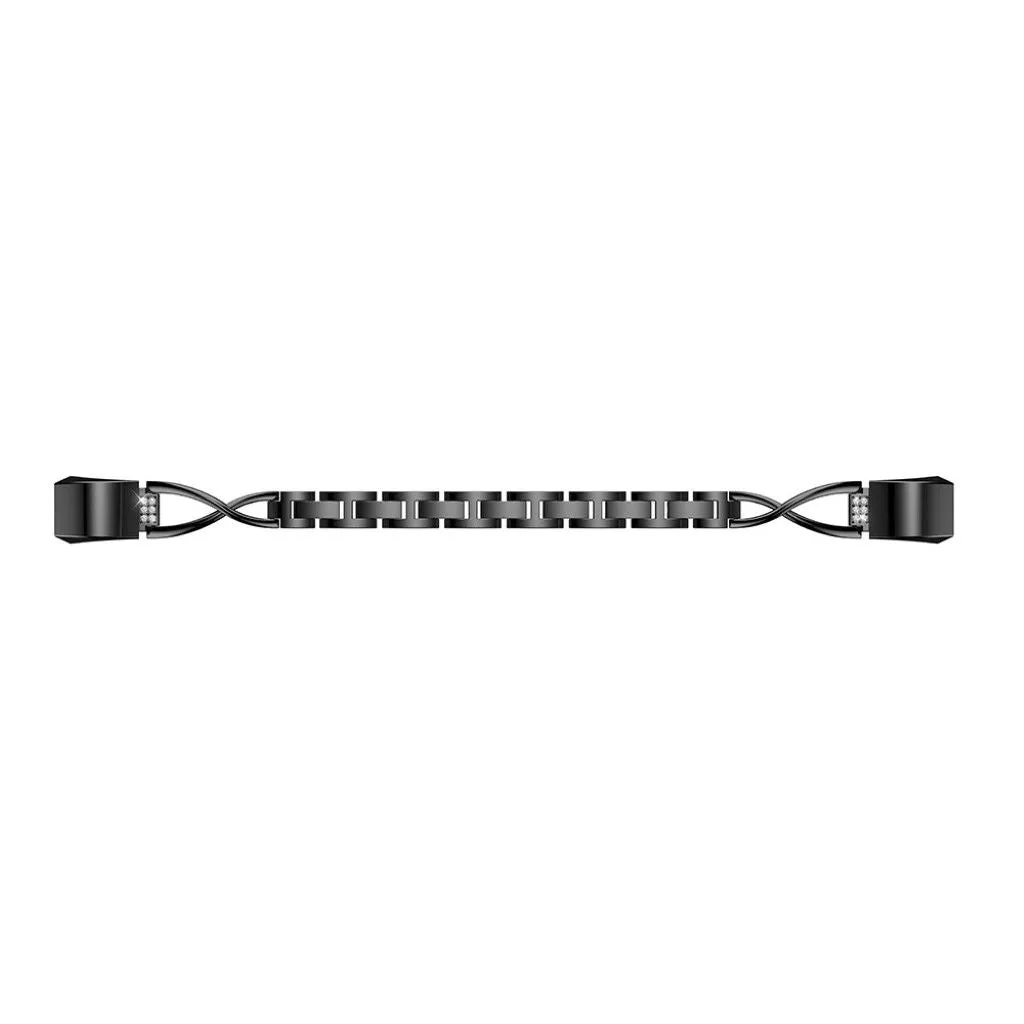 Fitbit Alta X-shape diamond décor alloy watchband - Black