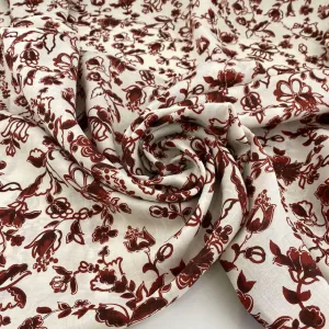 Floral printed linen - Sample