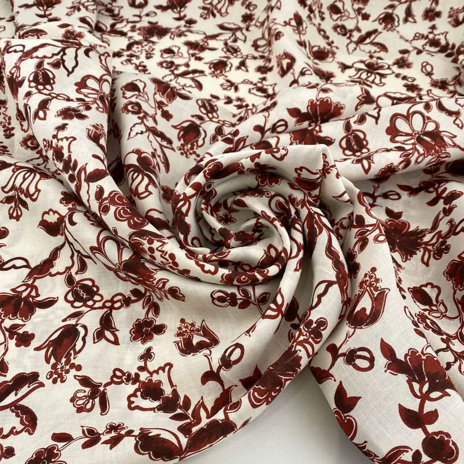 Floral printed linen - Sample