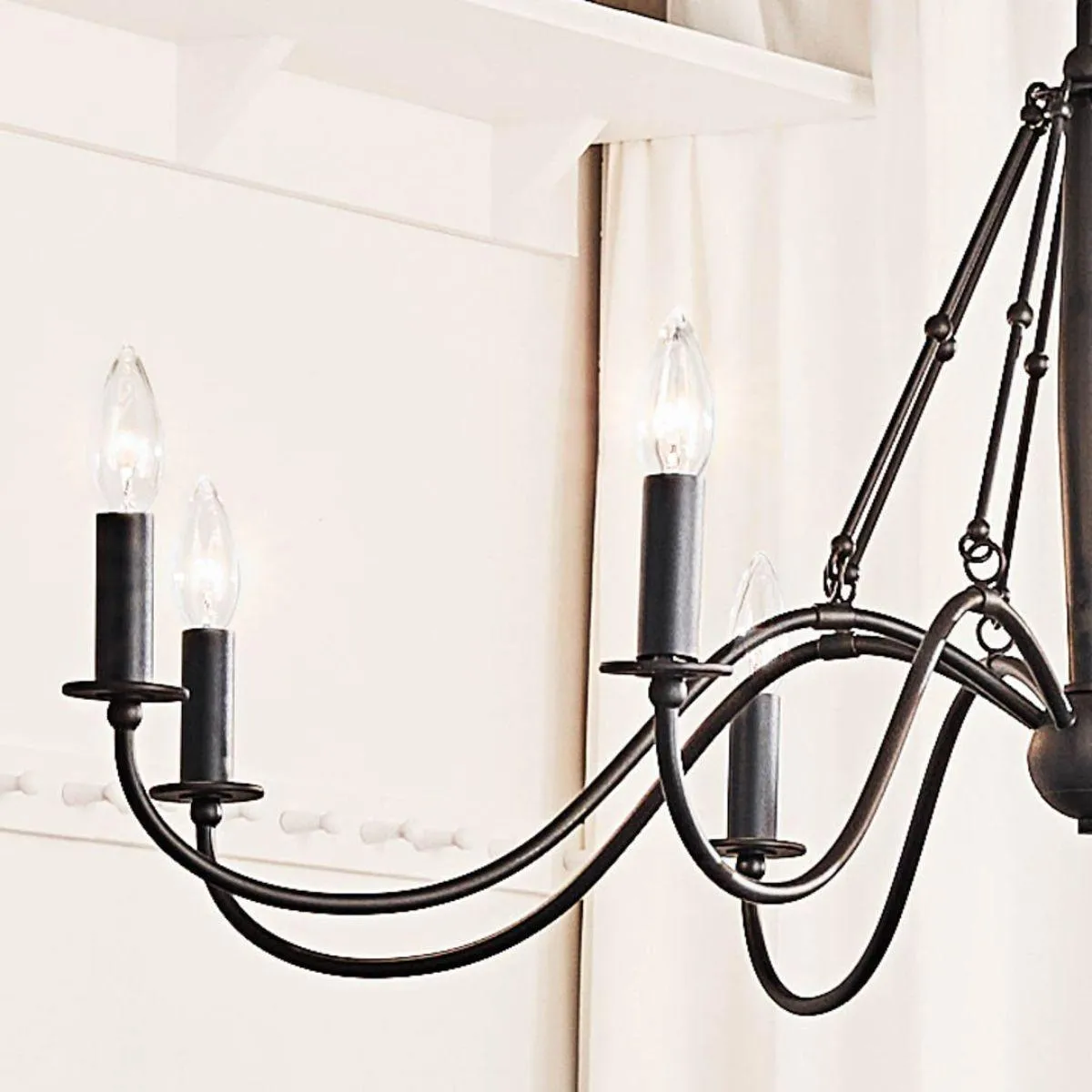 Freesia 38 in. 8 lights Chandelier Textured Black finish