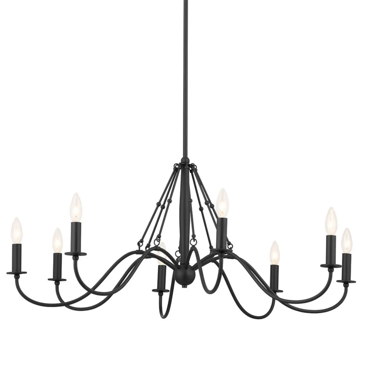 Freesia 38 in. 8 lights Chandelier Textured Black finish